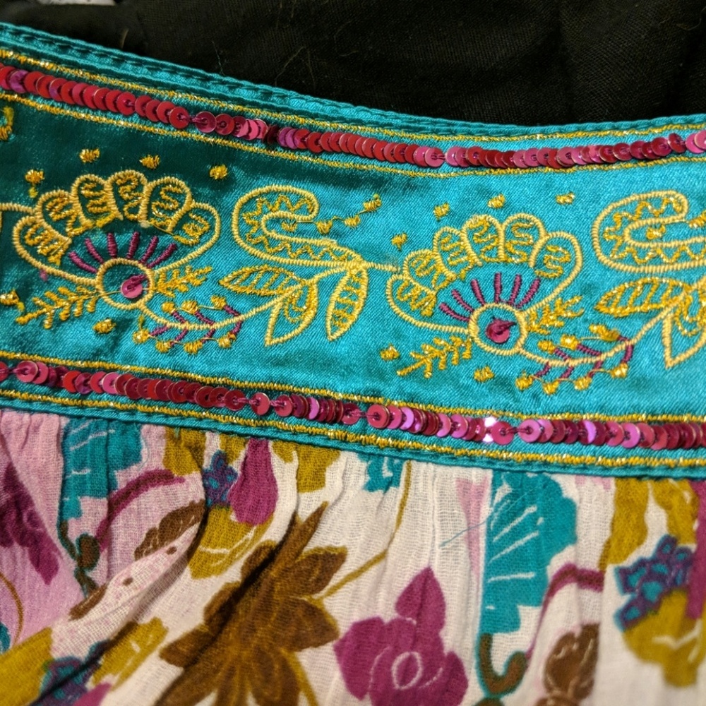 DKNY Indian Style Boho Mini Skirt - Picture 3 of 4